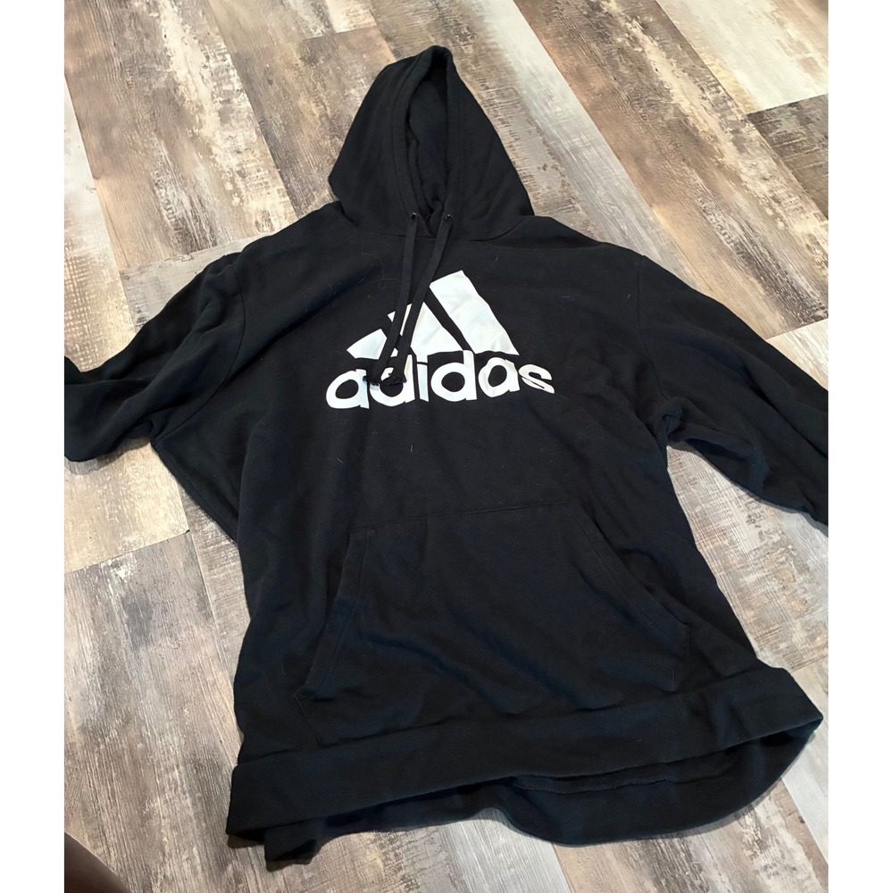 Adidas Golf Mens Hoodie Black White Logo Pullover Sweatshirt 2XL XXL Fleece